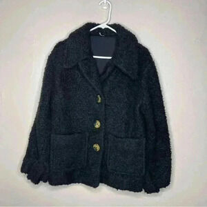 FREE PEOPLE So Soft Faux Shearling Coat In Black Sz S